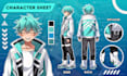 draw anime reference sheet or character sheet for vtuber and your oc