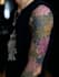 do stunning line art pet tattoo design with flowers