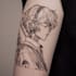 tattoo illustration anime style in lines