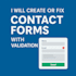 create or fix contact forms with validation