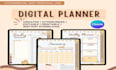 design etsy digital planner, digital planner tem hyperlinked planner, etsy SEO
