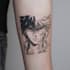 tattoo illustration anime style in lines