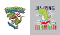 design retro vector skateboarder crocodile logo