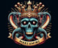 make amazing luxury skull crown snake logo