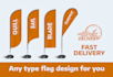 design tear drop, feather flag, retractable banner