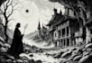 draw dark art illustration with engraving style