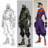 create scifi, fantasy, superhero character design