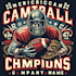 design a vintage american football champions mascot logo with custom t shirt