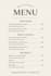 design a complete restaurant menu with pricing,