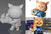 design cute 3d character, mascot, anime, chibi model printing, game