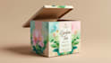 custom food box packaging design and 3d mockup