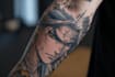 design a profesional trash polka tattoo