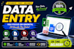 do accurate data entry, excel work, copy paste and typing