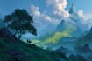 create anime background, landscape illustrations