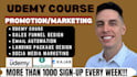 do udemy online course promotion, udemy course marketing, udemy course funnel