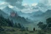 do sci fi fantasy landscape, background illustration