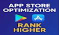 do game and app aso optimization google store and app store