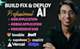 fix, deploy next js node react js laravel pwa lovable ai mobile app developer