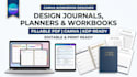 design journal planner workbook create fillable PDF workbook design on canva