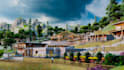 do landscape with backyard, pool, garden and render images