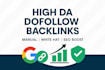 build high quality off page dofollow SEO saas backlinks for google ranking boost