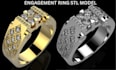 sculpt custom jewelry ring design, 3d stl ring model, engagement ring 3d model