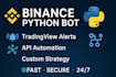 develop custom binance trading bot in python with tradingview alert integration