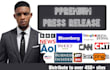 write UK press release writing and distribute to apex UK sites USA PR SEO words