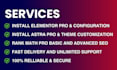 install elementor pro, astra pro, rank math pro plugin