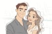 draw cartoon disney couple portrait