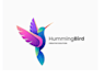 do wonderful flying hummingbird sky mascot logo design