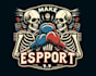 make retro skeleton boxing martial art logo