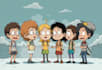 draw a cartoon characters in a funny sketch
