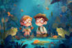 create cute children book illustrations with animals
