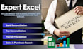 excel models, financial reports and payroll tax preparation