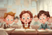 create cute children book illustrations with animals