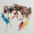 create a couple portrait watercolor painting