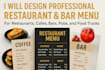 do design vintage or modern chalkboard menu boards for pubs, bars and cafés