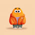 create flat funny cartoon character mascot