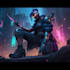 design cyberpunk and fantasy character splash art