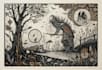 create artistic linocut illustration