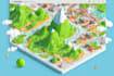 design isometric map illustration vector