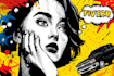 draw a retro pop art roy lichtenstein style
