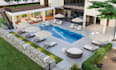 create modern 3d front yard, backyard and garden design