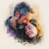 draw a watercolor couple portrait