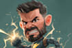 design premium superhero caricature character