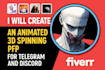create a cool animated 3d spinning pfp for telegram and discord