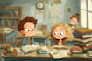 create cute children book illustrations with animals