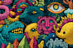 create colorful doodle art illustration