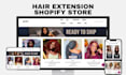 design hair extension shopify store, hair store, beauty store, beauty website